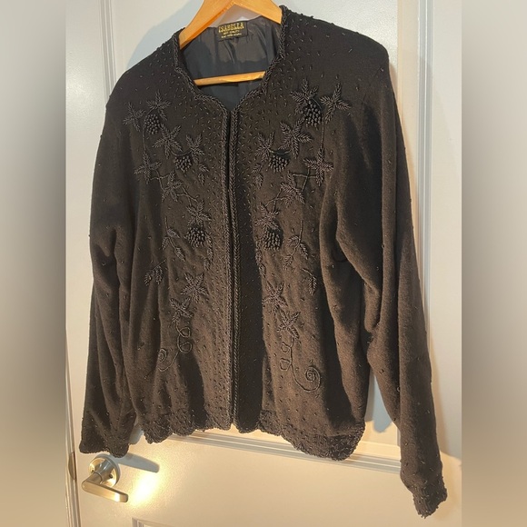 Women’s Lambswool Black Beaded Sweater from Isabella - Picture 2 of 16